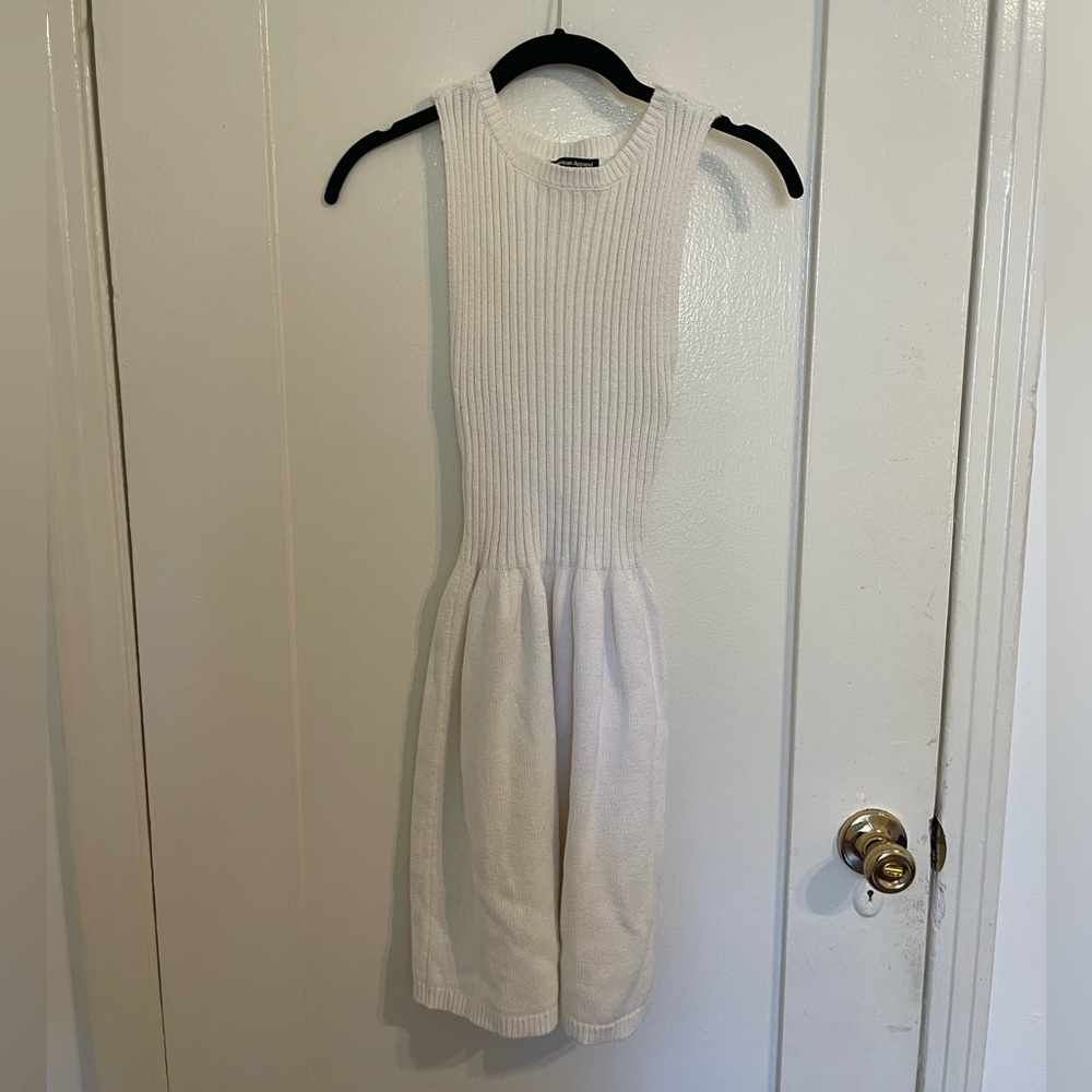 American Apparel white sleeveless sweater dress